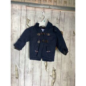 Mayoral Baby Boy Blue Hooded Parka Navy Fleece Coat Size 12 Months